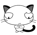 简单动态可爱黑白小猫QQ头像图片，PS作品