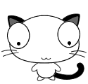 简单动态可爱黑白小猫QQ头像图片，PS作品