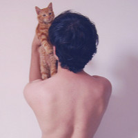 喜欢小猫的欧美男生头像，抱着小猫、拿着小猫和小猫睡在一起的