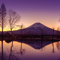 日本富士山风景头像,远处的山感觉在眼前一样