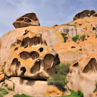 新疆怪石峪风景头像图片,奇异的山石太美丽了