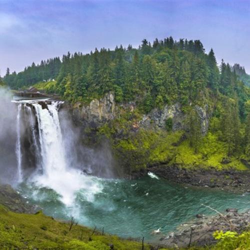 山水微信头像高清图片，美国斯诺夸尔米瀑布风景