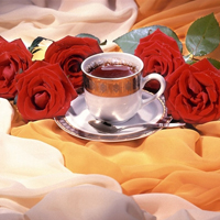 浓浓的茶香,慢慢的品味_qq头像杯子里面有花朵,茶情温馨的