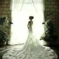 穿婚纱的女生头像,白色的,红色的室内外写真照片