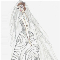 手绘婚纱头像,好看的婚纱设计风格