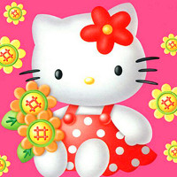 hello kitty头像,有红色蝴蝶结的白色卡通小猫Hello Kitty形象