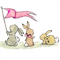小象和小兔子童真系列卡通头像图片,萌萌哒,么么哒