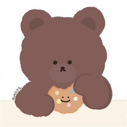 小熊卡通头像，可爱憨憨的棕色手绘小熊