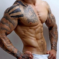 欧美花臂纹身,肌肉男霸气纹身,街头型男纹身头像图片