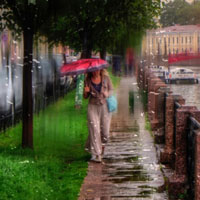 雨中美女唯美,全部是外国的女人,在雨中很迷人