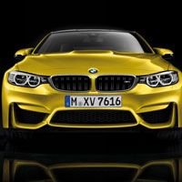 新款宝马M4高清跑车图片,黄色的很好看
