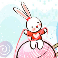 又温顺又可爱卡通小兔子QQ头像,两只长长的耳朵,可神气了