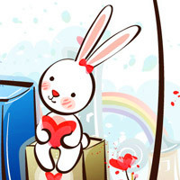 又温顺又可爱卡通小兔子QQ头像,两只长长的耳朵,可神气了