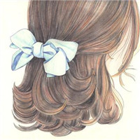 手绘背影女生头像,酷爱短发与长发的发型