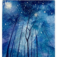 星辰璀璨美丽的原宿天空,手绘风景头像图片