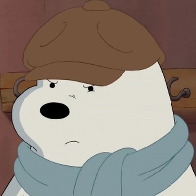 可爱卡通手绘头像，白白胖胖的憨憨的小熊