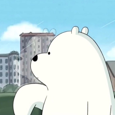 可爱卡通手绘头像，白白胖胖的憨憨的小熊