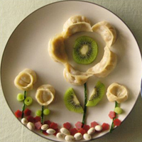 个性创意造型美食QQ头像,用美食摆成的一盘盘诱人的形状