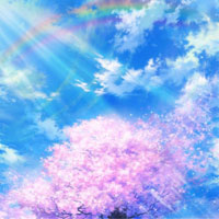 唯美动漫风景图片头像,蓝天白云,太阳比真的还美