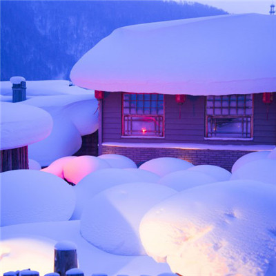冬天雪景夜色头像，黑龙江雪乡夜景图片