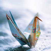 唯美意境折纸千纸鹤头像,一生一世一对一的爱情