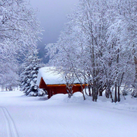 雪中的小屋风景头像图片,看雪的机会没了