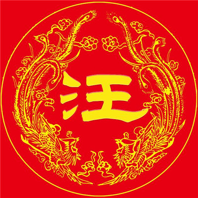 龙凤呈祥微信头像图片，红色背影中间是姓氏