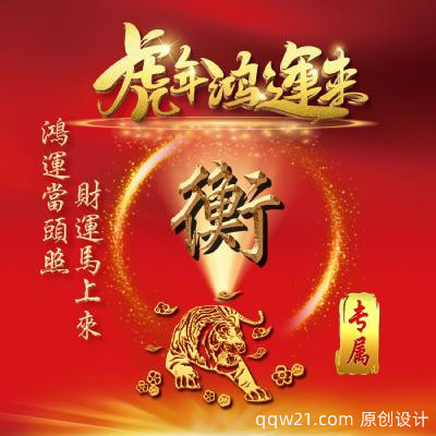 虎年发财微信头像，虎年鸿运来，鸿运当头照，财运马上来