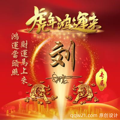 虎年发财微信头像，虎年鸿运来，鸿运当头照，财运马上来