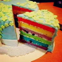 诱人的彩虹蛋糕,吃货的最爱,来上一块吧