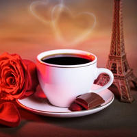 咖啡与咖啡杯,来上一杯有爱的心形咖啡充满幸福吧
