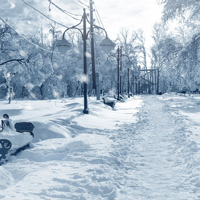 冬季雪天道路风景QQ头像图片