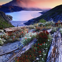 唯美高山湖泊高清风景头像,夕阳和晚霞下更迷人