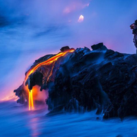 经典风景头像,非常壮观的火山喷发图片
