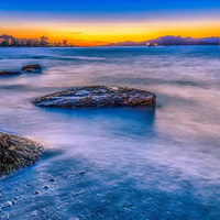 唯美夕阳海滩风景QQ头像图片,陷阱一般的美丽
