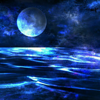 微信头像唯美风景图片,蓝色调的月光太美丽了