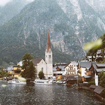 风景美图微信头像，奥地利最美小镇哈尔施塔特风景图片