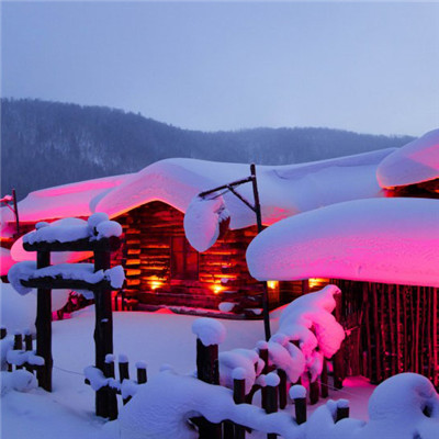 冬天雪景夜色头像，黑龙江雪乡夜景图片