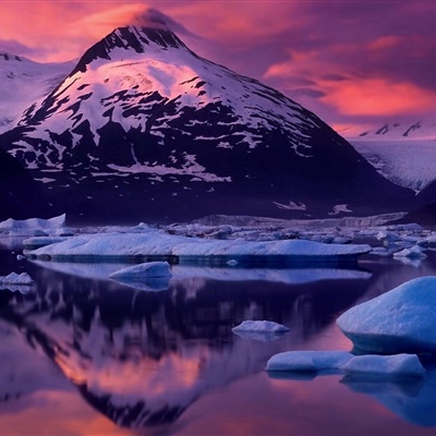 关于风景最美头像，冰川融化唯美雪景图片