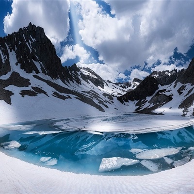 关于风景最美头像，冰川融化唯美雪景图片