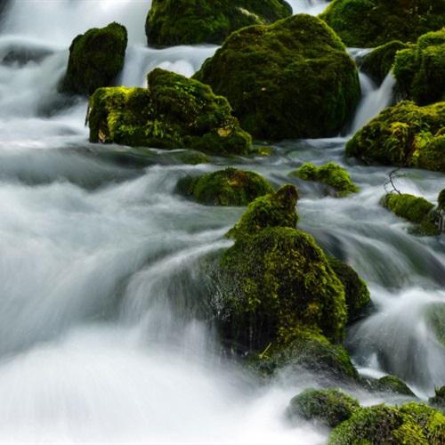 山水风景头像，潺潺的溪水与绿色太美了