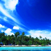 马尔代夫唯美风景头像图片,海水就像是一片片的美玉