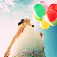qq女生背影拿气球头像,拿气球的女生头像,飞的得更高、更远！